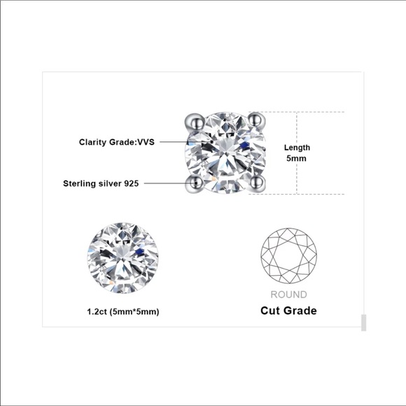 🌟 1 ct. CZ Stud Earrings - Picture 2 of 3